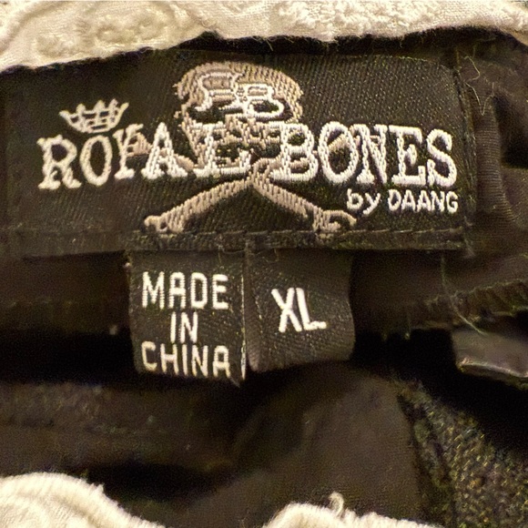 Royal Bones Black and White Lace-Up Tank Top - Picture 3 of 3